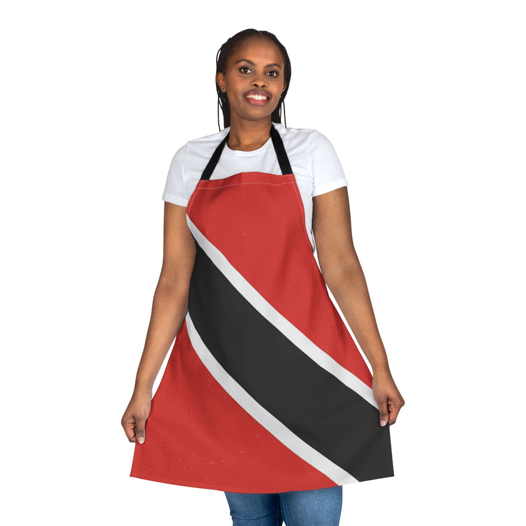 Trinidad & Tobago Flag Apron – Red Black Diagonal Kitchen Apron